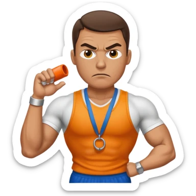 Angry gym teacher sticker