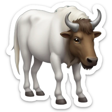 Une licorne qui fait un bison a un chat sticker