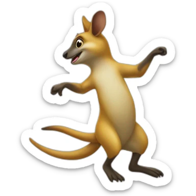 Dancing Quacker Wallaby sticker