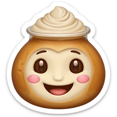Sourdough starter emoji with face sticker