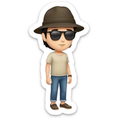 The Walking Man black hair all body from the side sticker