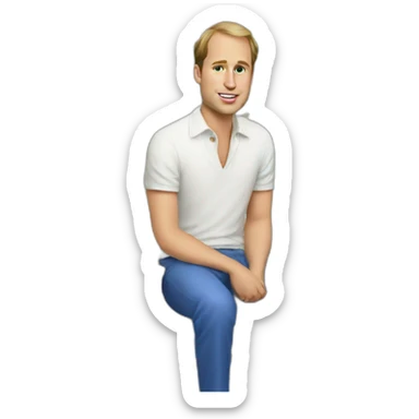 Prince William as beach bum sticker