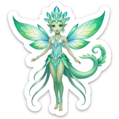 Opalescent Luminescent Ethereal Beautiful gorgeous Glamorous Elegant stunning sylvan enchanted Arcadian Fakémon-creature-fusion (full body) sticker