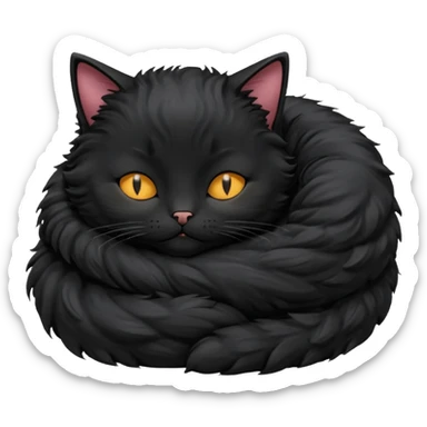 Sleeping black kitty sticker