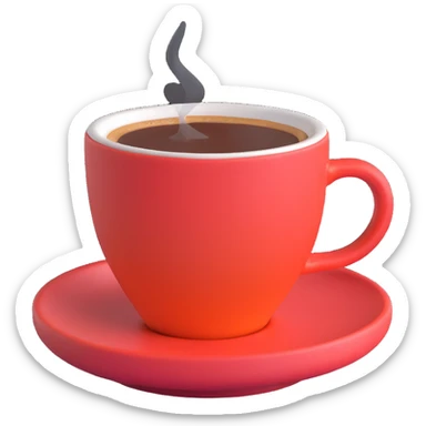 realistic 3D coffee cup with soft lighting sticker