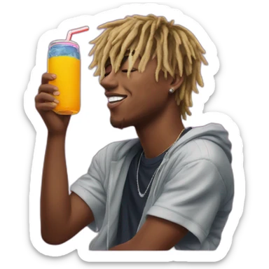Juice Wrld drinking a Faygo sticker