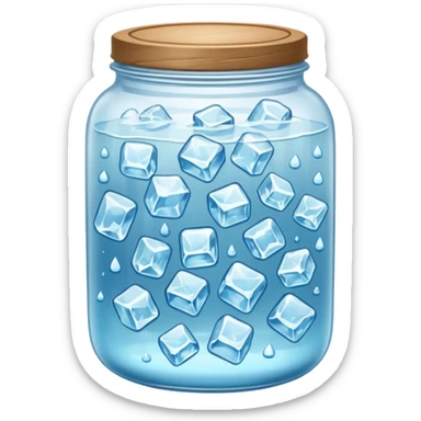 SLIM ICE JAR WITH LOTS OF ICE WITHOUT LID ON sticker
