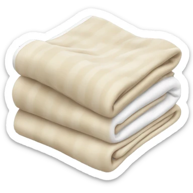 Beige and white folded blanket sticker