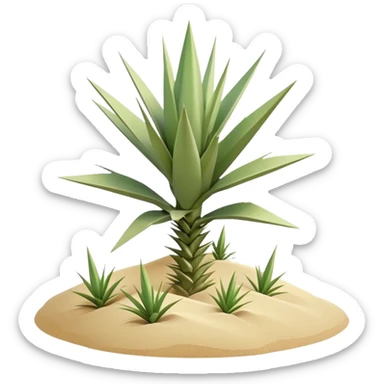 generate realistic detailed yucca in 3d style with sand  sticker