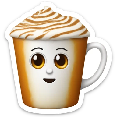 Realistic pumpkin latte sticker