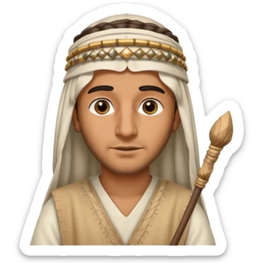 arab with stick looking for oil sticker