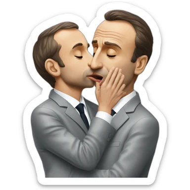 emmanuel macron kissing eric zemmour sticker