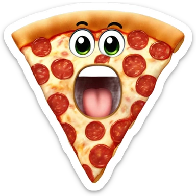 ￼ sentient pepperoni pizza going crazy sticker