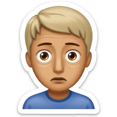 una persona con cara de anchoa preocupado sticker
