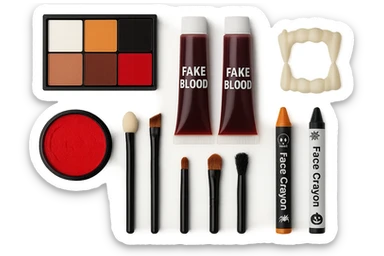 Halloween makeup objects, remove background sticker