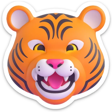 laughing tiger face for Twitch emote sticker