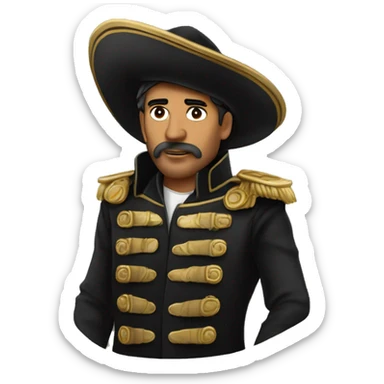 Cristobal colon capitan navegante con sombrero negro sticker