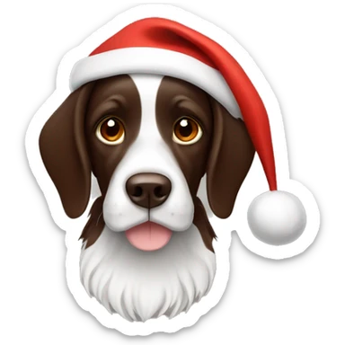 Tricolor brown springer santa hat sticker