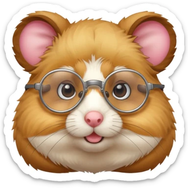 CUTE GOLDEN HAMSTER WITH GLASSES EDIT THE VIDEO sticker