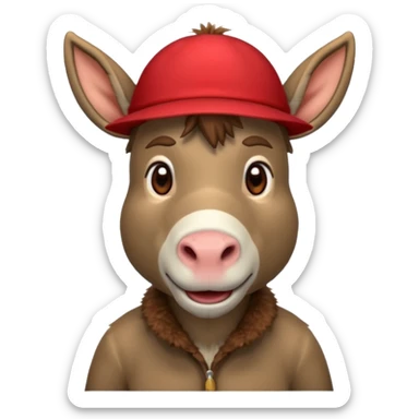 donkey with red hat sticker