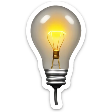 exposed incandescent bulb mounted in a wire cage on a tall light stand sticker