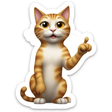Cat flipping off someone sticker