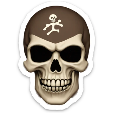 Flag with a skull. The background ist brown and the skull white. sticker