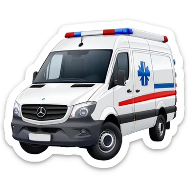 Ambulance - Mercedes-Benz Sprinter (Model Year: 2018) (Iconic Colour: White with red and blue markings) sticker