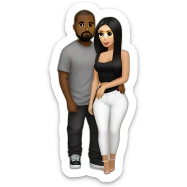 kim kardashian carrying midget kanye sticker