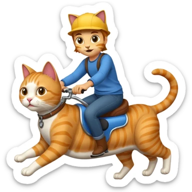 Cat riding a human  sticker