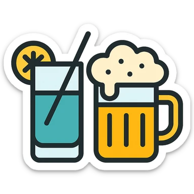 a color outline of vodka drink beer sticker