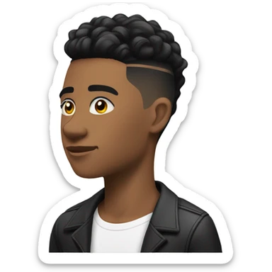 Low taper fade black hair short on top sticker