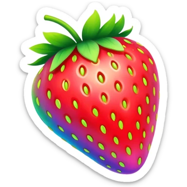 A rainbow strawberry sticker