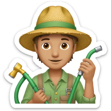 Gardner with hose sticker