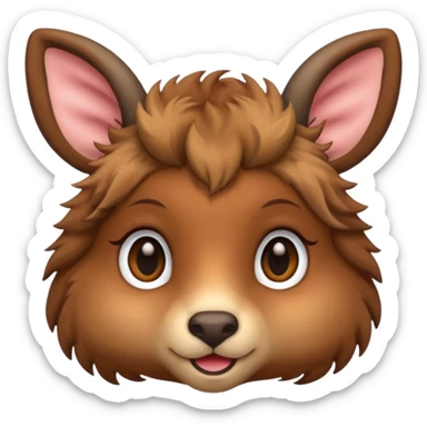 Doe face with little horn sticker