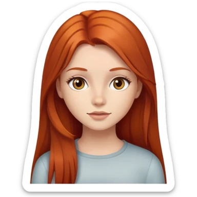 рыжая девушка с длинными прямыми волосами и карими глазами sticker