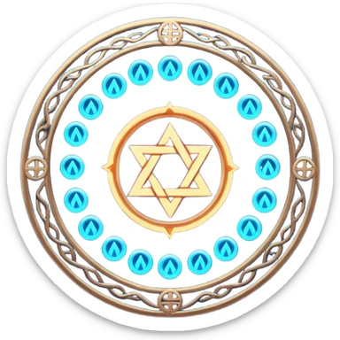 Spell circle activating under feet, runes igniting outward sticker