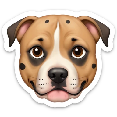 Male English staffy with black ear and spots  sticker