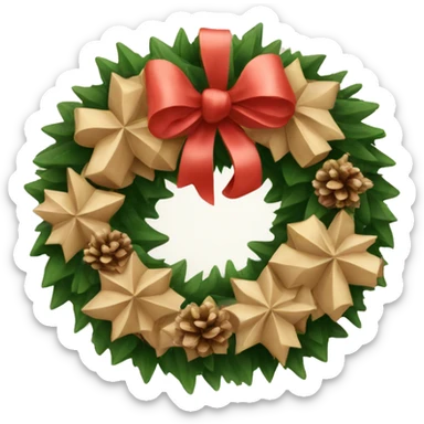 beige Christmas wreath sticker