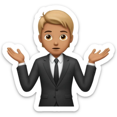 cool confused business men person shrug pose sticker