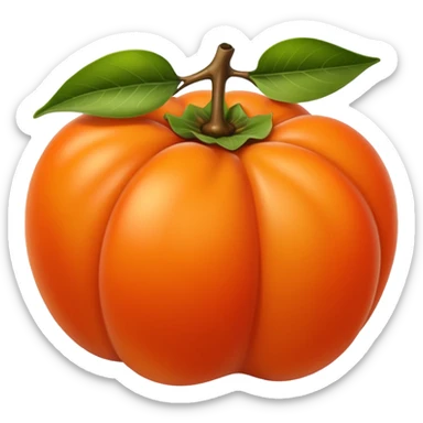 persimmon fruit smooth no parts on skin sticker