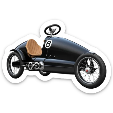 Dark Trooper’s 1931 Bugatti electric cyclekart with advanced rugged suspension and steering  sticker