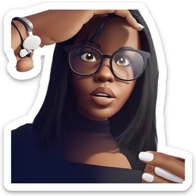 girl with glasses and black hair sticker