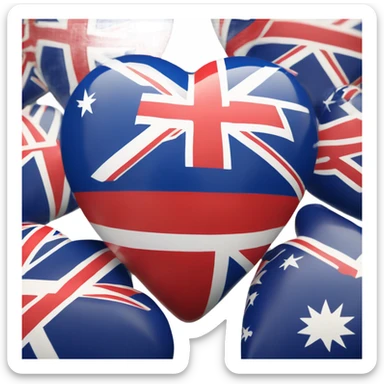 Heart with the Australian flag sticker