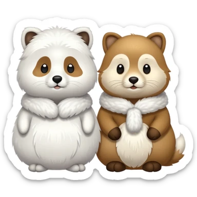 deux animaux russes sous la neige sticker