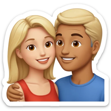 two people kissing sticker