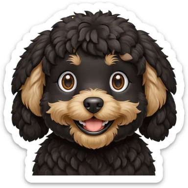 black cockapoo dog smiling sticker