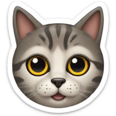 cat with owl’s eyes and dog nose sticker