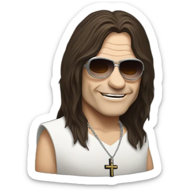 Ozzy osbourne with cross sticker