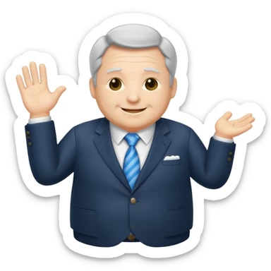 Chibi yaşlı ton ton bir emlak kralı adam sticker